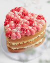 NAKED HEART SHAPED CAKE - build your own.